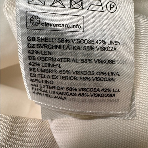 H&M+ Linen-blend Jacket Size 4XL NWT Minimalist Neutral Preppy Travel - Picture 11 of 11